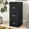Black 3-Drawer Steel Filing Cabinet with Vertical Design and Locking Drawers for Office